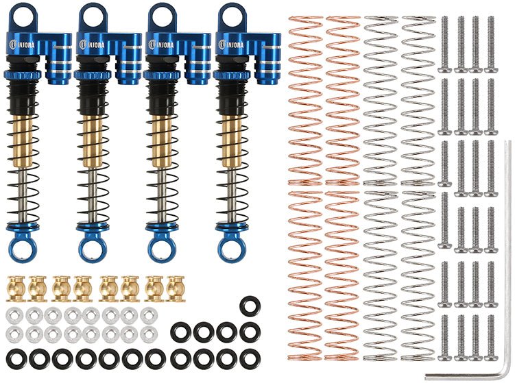 Injora 43mm Aluminum Threaded Double Barrel Shocks with Fake Reservoir ...