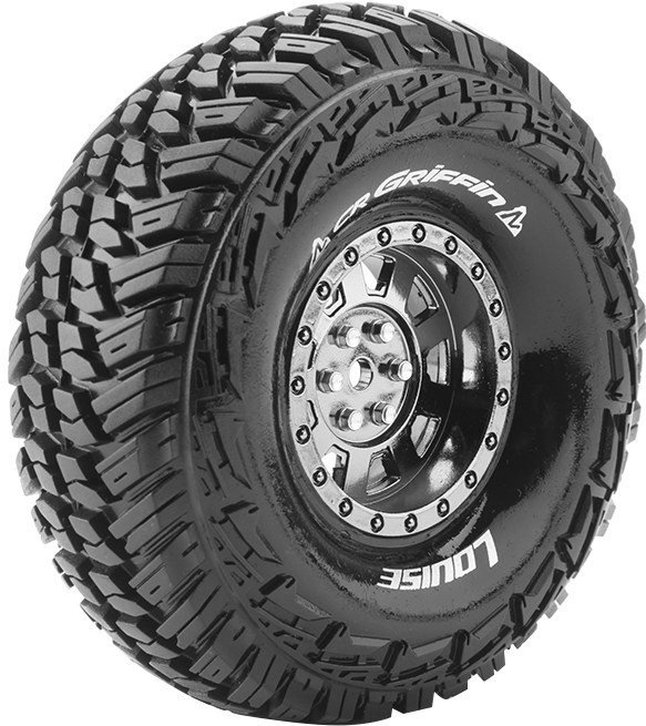 Louise RC Cr-Griffin 1/10 1.9\" Crawler Tires, 12Mm Hex Mounted On Black Ch