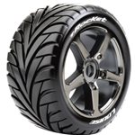 T-Rocket 1/8 Off-Road Truggy Tires, 0" Offset, 17Mm On Black Chr