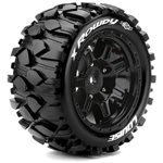 Mft X-Rowdy Sport Monster Truck Tires, 24Mm Hex, Mounted On Blac