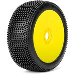 Block In 1/8 Buggy Mounted Tires Yellow Wheels (2) Medium Soft