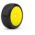 Positive 1/8 Buggy Mounted Tires Yellow Wheels (2) Ultra Soft