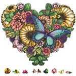 ZenChalet Flower Heart Wooden Puzzle, 1000 Pcs