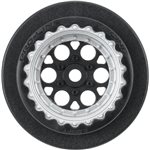 1/16  Showtime+ Rear 8mm Hex Wheels Black/Silver (2): Losi Mini