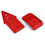 Bash Armor Front/Rear Skid Plates (Red) for ARRMA 3S Vehicles