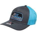 Pro Boat Snapback Hat, Charcoal/Neon Blue