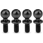 Jci, 5.5 X 6Mm Revolved Titanium Ball-Stud, Stealth Black, 4Pc,