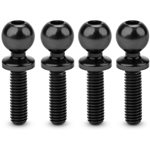 Jci, 5.5 X 10Mm Revolved Titanium Ball-Stud, Stealth Black, 4Pc