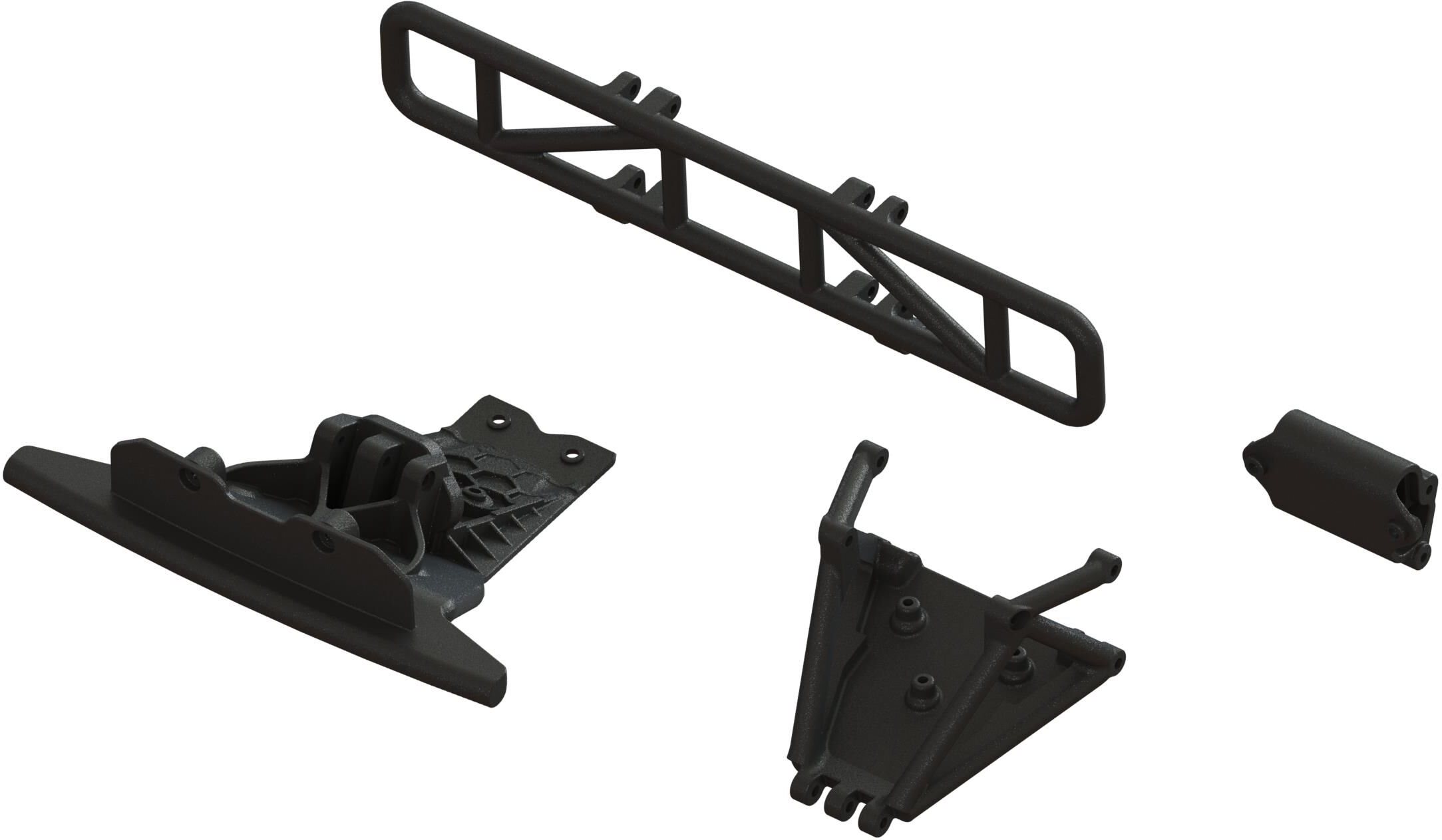 ARRMA Lower Skid And Bumper Mount Set, Black