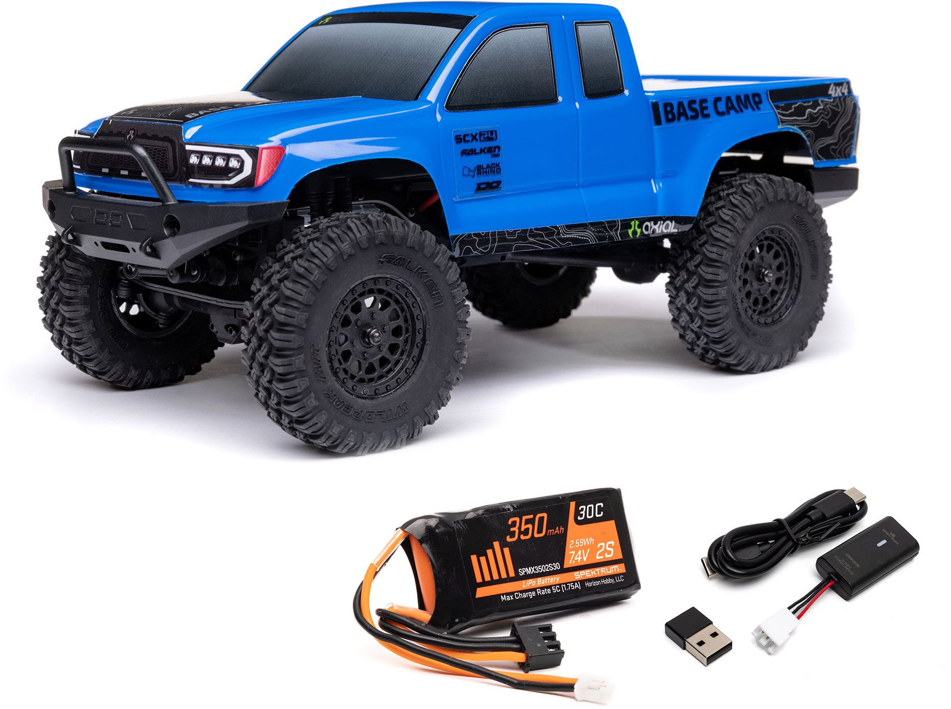 Axial 1/24 SCX24 Base Camp 4WD Rock Crawler Brushed RTR with Battery &  (Axial -1219T2 | AXI-1219T2) - Vortex Hobbies