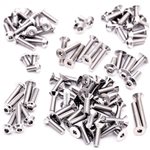 1UP Racing Pro Duty Titanium Complete Screw Set, Ae Dc10, Raw Titanium