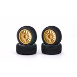M48s Dirt Spec Tires Multispok Wheels, Gold, Mounted
