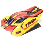 1/8 Clipless Painted Decaled Body, Yellow/Red: TYPHON 4X4