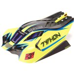 1/8 Clipless Painted Decaled Body, Yellow/Blue: TYPHON 4X4