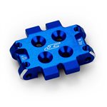 RC10B7 front bulkhead 0 degree (9.3g), aluminum - blue