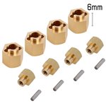 Injora 7mm Brass Wheel Hex Hub Extenders for Axial SCX24 AX24