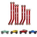 Injora 8PCS Aluminum High Clearance 4 Links Set for SCX24 C10 JLU Bronc