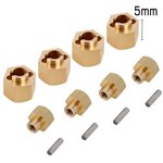 Injora 7mm Brass Wheel Hex Hub Extenders for Axial SCX24 AX24