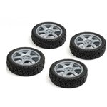 1/10 Rally Tires 6 Spoke Wheel Gray / Et-0Mm (4Pcs), Fits Ldx Dr
