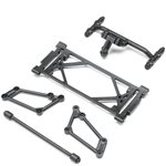 Losi Front Wing Mount Set, Black: 22S Sprint