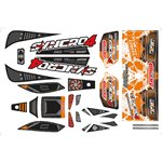 Body Decal Sheet, Syncro 4, Pre-Cut, Orange, 1 Pc