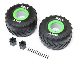 BKT 2.6" Monster Truck Tire, Med, Premount, Green (2): LMT 2.0