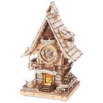 ROKR Cuckoo Clock, Natural Wood, Mechanical 3D Wooden Puzzle
