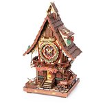 ROKR Cuckoo Clock, Stained Wood, Mechanical 3D Wooden Puzzle