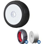 1/8 Gridiron II SLW Off-Road Tires Racer Bundle, White Wheels: B