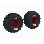 dBoots Cut Chevron MT Tire Set Glued - Red