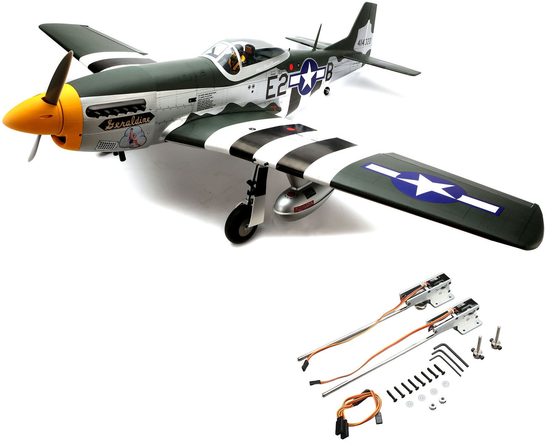 Hangar 9 P-51D Mustang 20cc ARF, 69.5\" with E-flite Electric Retract Set