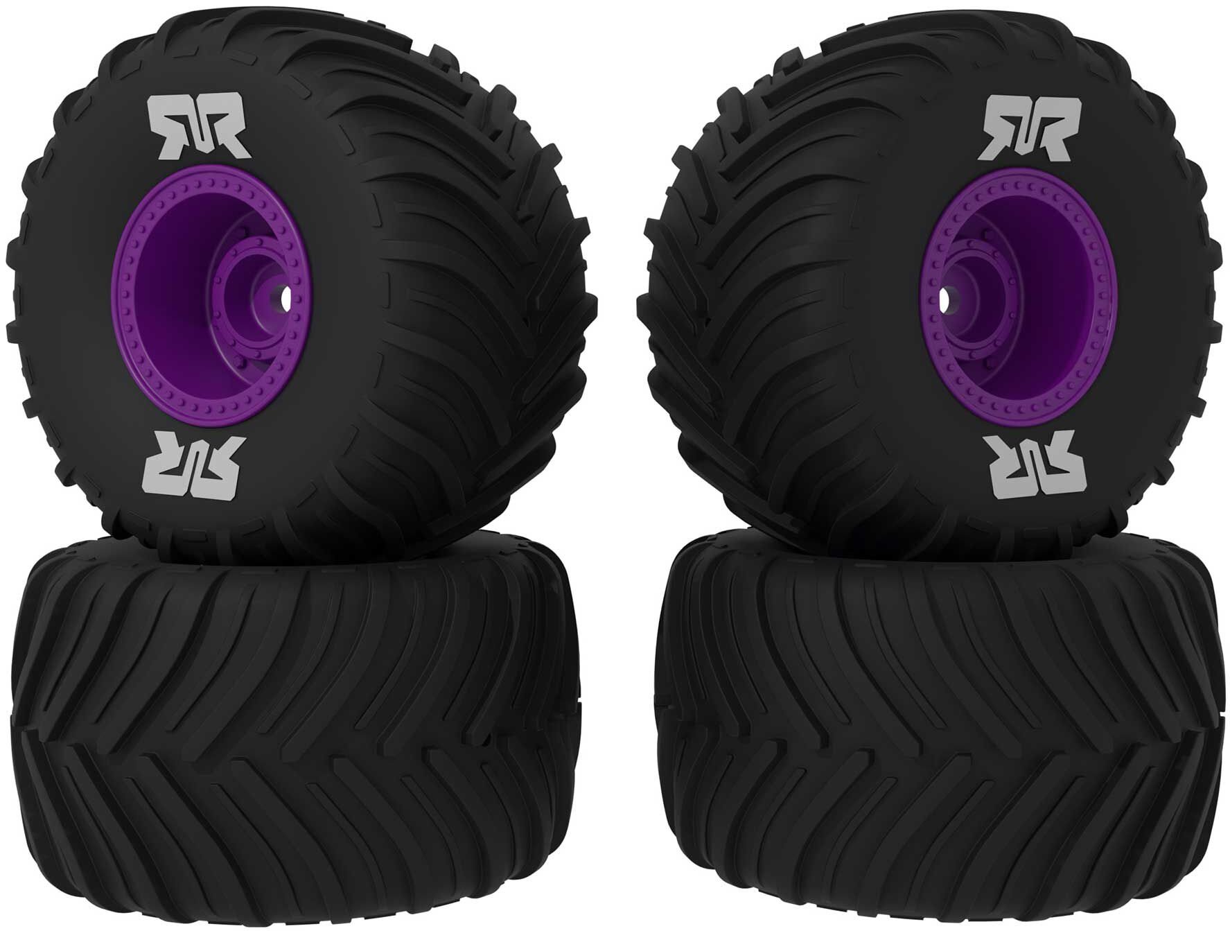 ARRMA dBoots Chevron MT Tire Set Glued, Purple (2 Pairs): GROM