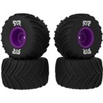 ARRMA dBoots Chevron MT Tire Set Glued, Purple (2 Pairs): GROM
