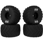 ARRMA dBoots Chevron Mounted Tire Set Glued, Black (2 Pairs): GROM
