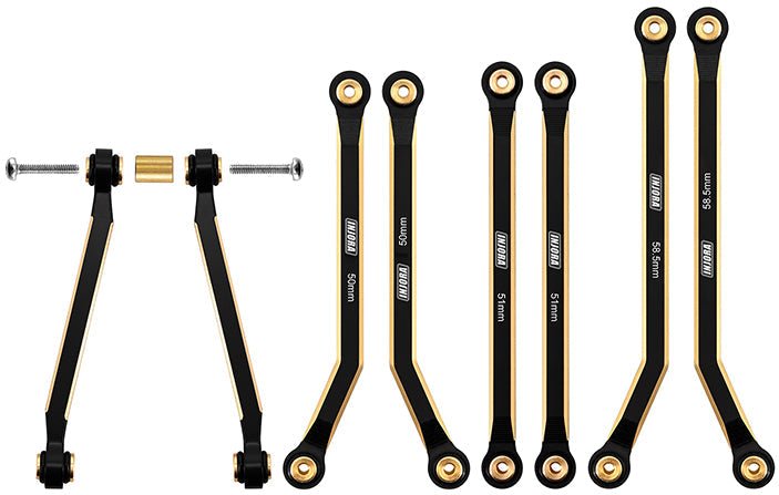 Injora 8PCS 37g Heavy Brass High Clearance Chassis 4 Links Set for SCX2