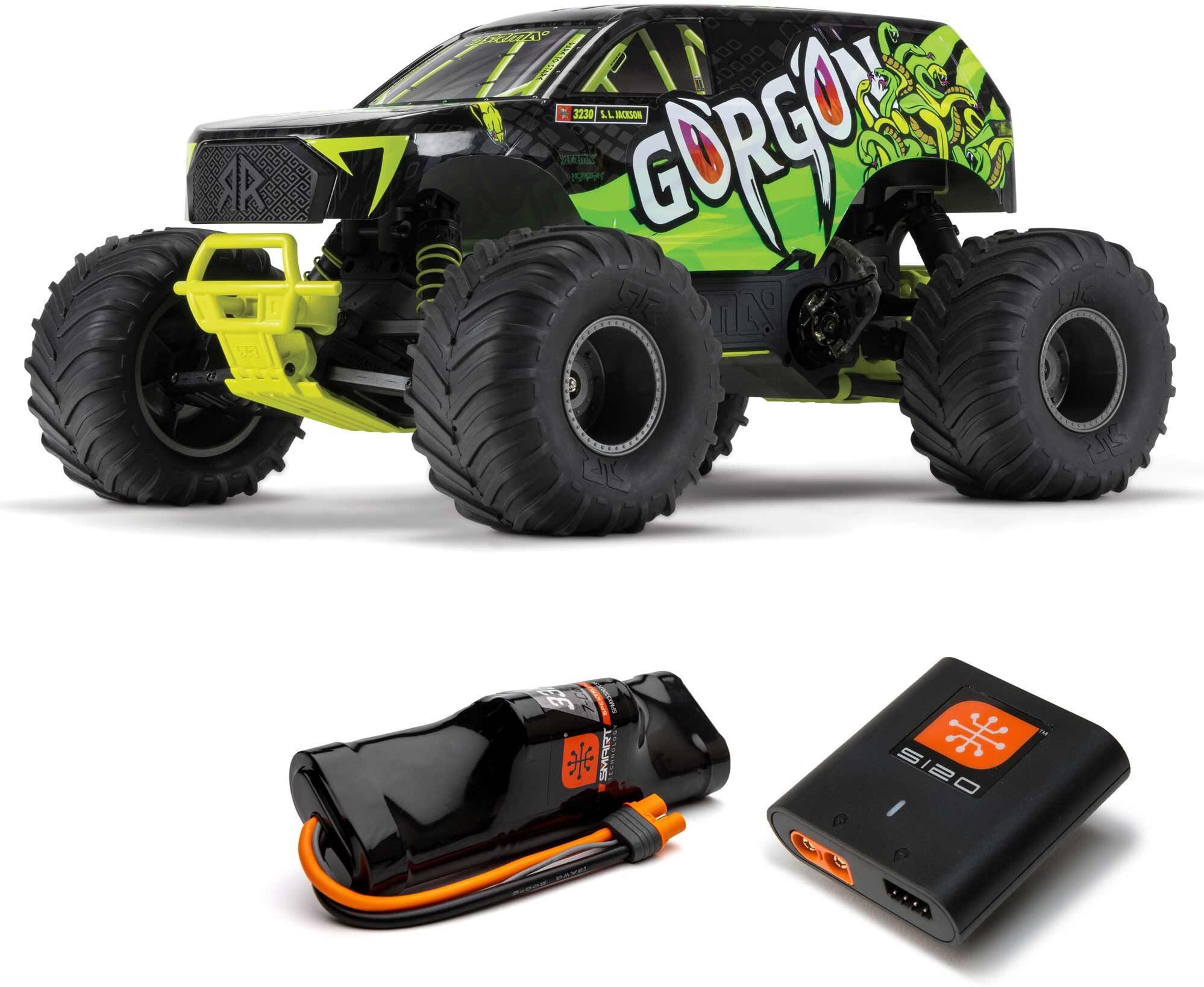 ARRMA GORGON 2wd MT1/10 RTR Smart 3300 7C S120 USB Yellow - 2024