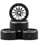 Treal Hobby Treal Hobby Type D 1.9" 12-Spoke Beadlock Wheels (Silver/Black)
