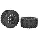 Team Corally 1-8 Buggy Tires - Scorpion Xtb - Rear Wide - Glued On Black Rims