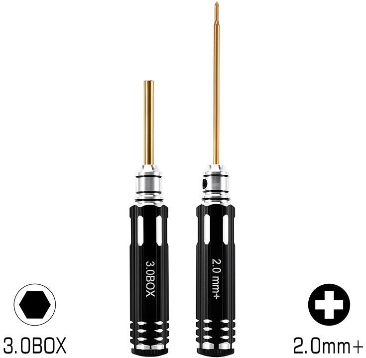 Injora 2.0mm+ Phillips Screwdriver 3.0mm Hex Nut Driver for 1/30 Axial