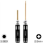 Injora 2.0mm+ Phillips Screwdriver 3.0mm Hex Nut Driver for 1/30 Axial