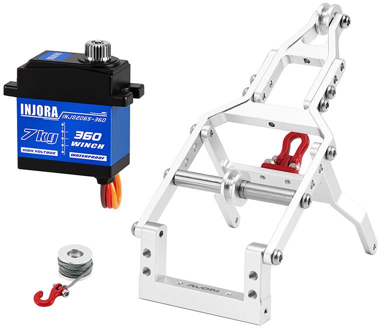 Servo Numérique INJORA 22KG 360° – Avec Treuil Bas Profil 25T – Pour Crawler RC 1/10