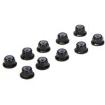 Losi M3 Flanged Aluminum Lock Nuts, Black (10)