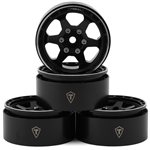 Treal Hobby Treal Hobby Type H 1.9" 6-Spoke Beadlock Wheels (Black) (4)