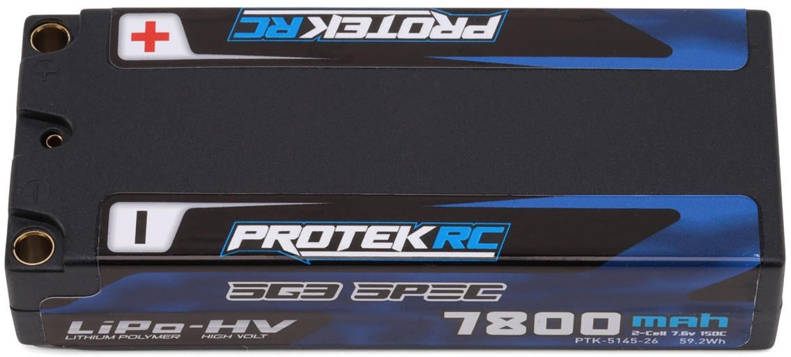 ProTek RC ProTek RC 2S 150C Low IR SG3 HV Mid-Sized LiPo Battery (7.6V/780