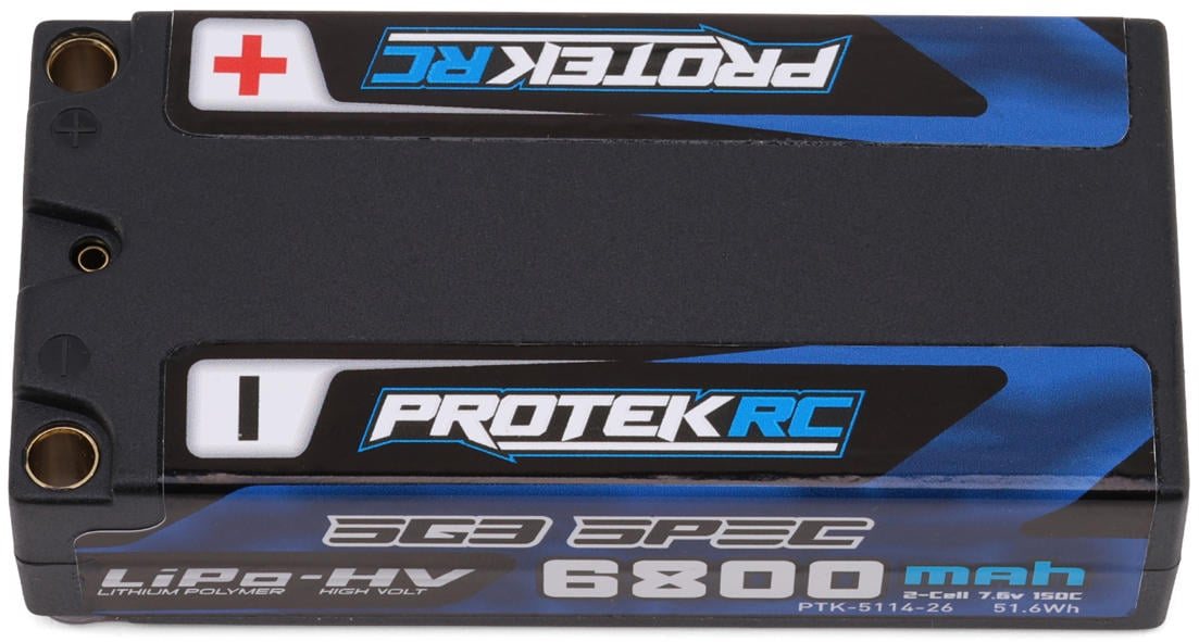 low c lipo battery ProTek RC 2S 150C Low Ir Sg3 Hv Shorty Lipo Battery (7.6V/6800Mah) W/5Mm C  (ProTek RC 511426 | PTK511426)