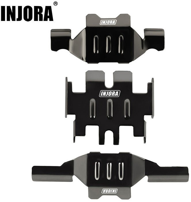 Injora Stainless Steel Chassis Armor Skid Plate Axle Protector for 1/18