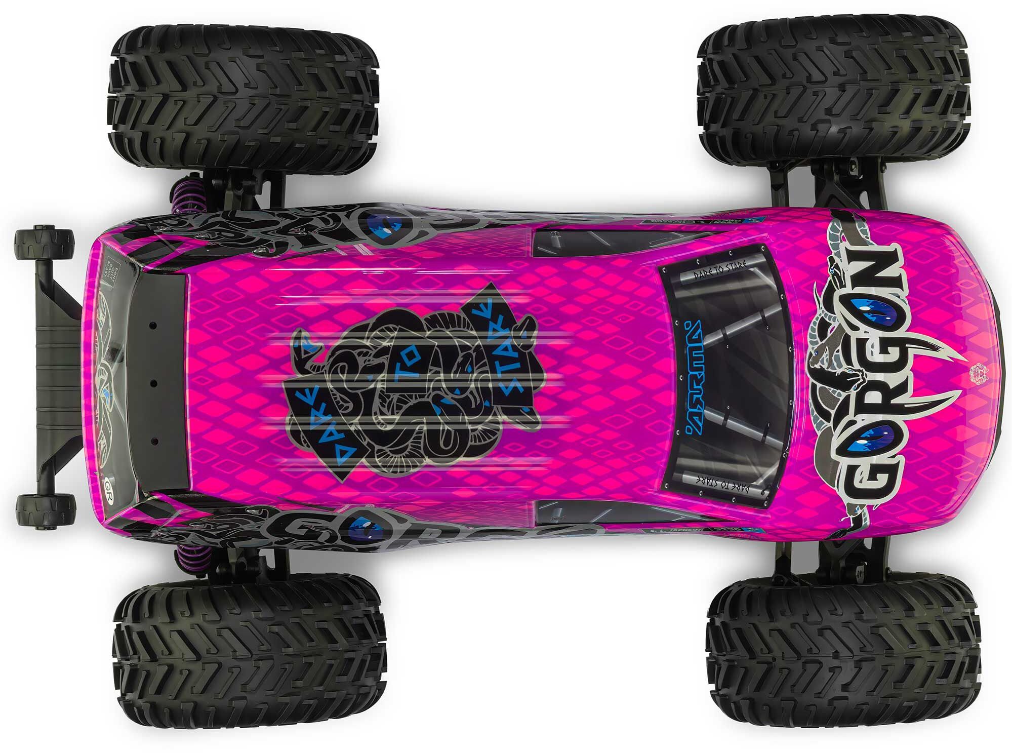 Hot Pink Rtr ARRMA 1/10 GORGON 223S 2WD RTR Brushless Monster Truck, Pink/Black ...