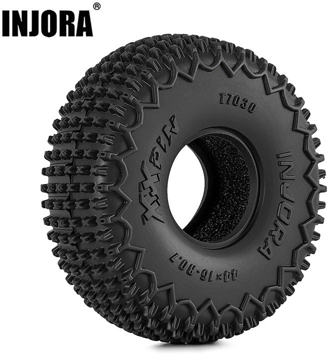 Injora 0.7 44*16mm XHX Pin Tires for 1/30 1/32 RC Crawlers (T7030)