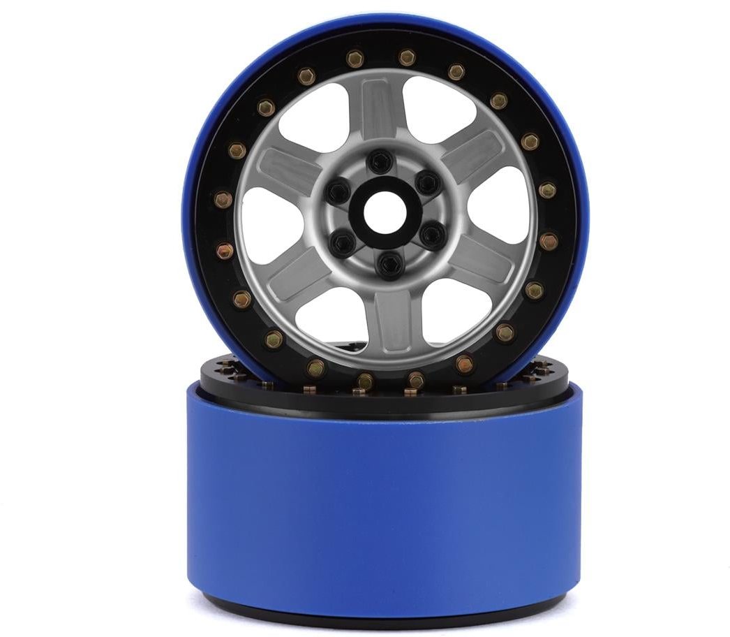 SSD RC SSD RC Challenger PL 2.2\" Beadlock Crawler Wheels (Silver/Black) (2)