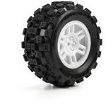 Proline 1/16 Badlands MX Front/Rear MT Tires Mounted 12mm White Split Six (2): ARRMA MINI KRATON